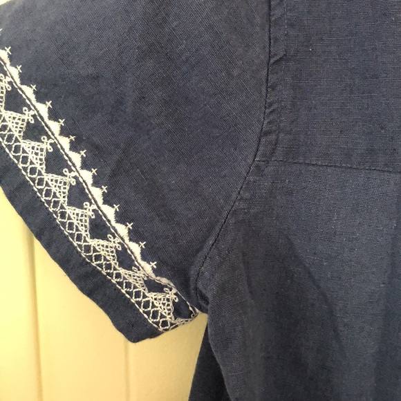 Vintage Blue Jean Dress with Embroidered detail, size S/M - Picture 6 of 8